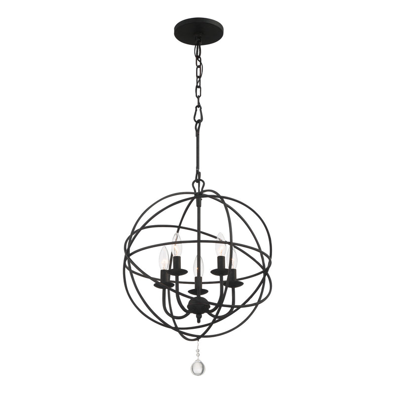 Crystorama 9224-BK Five Light Mini Chandelier, Black