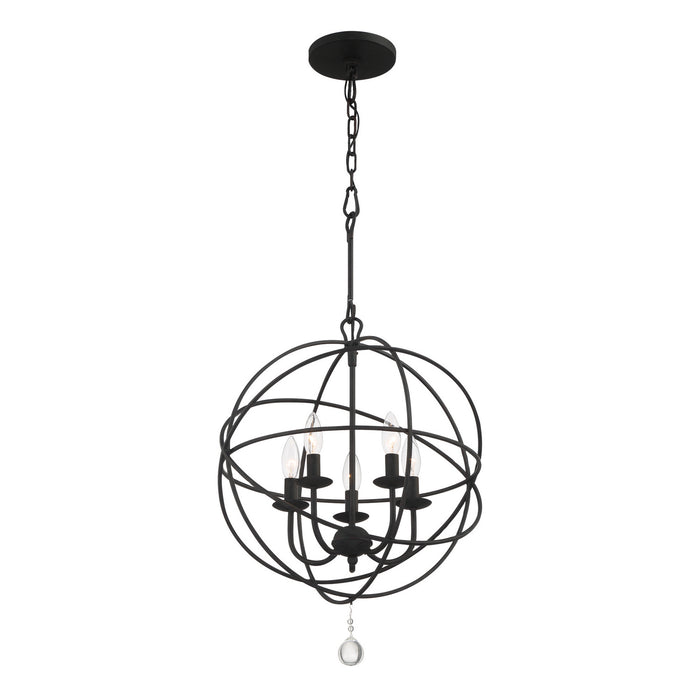 Crystorama 9224-BK Five Light Mini Chandelier, Black