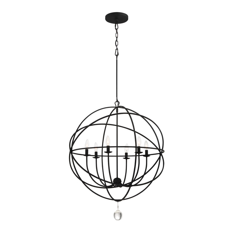 Crystorama 9226-BK Six Light Chandelier, Black