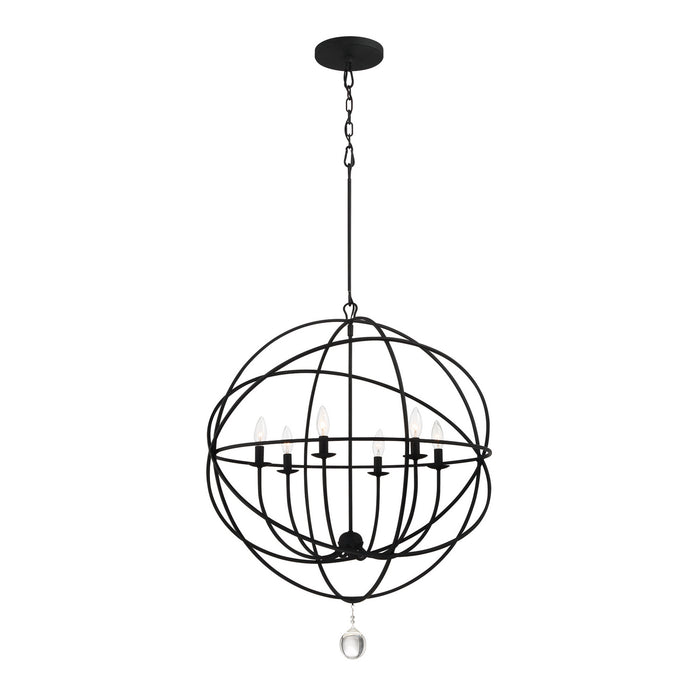 Crystorama 9226-BK Six Light Chandelier, Black