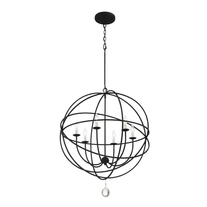 Crystorama 9226-BK Six Light Chandelier, Black
