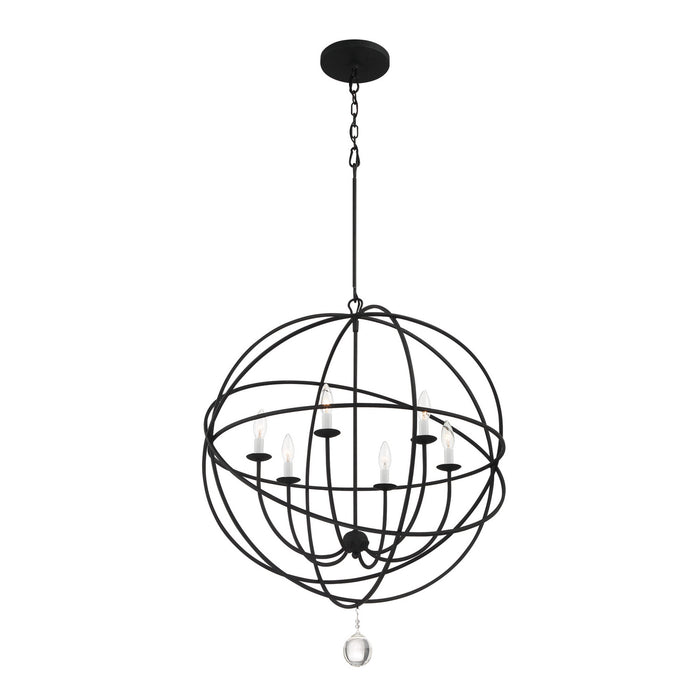 Crystorama 9226-BK Six Light Chandelier, Black