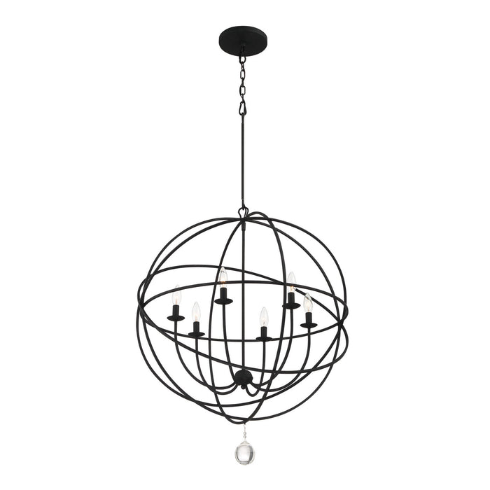 Crystorama 9226-BK Six Light Chandelier, Black