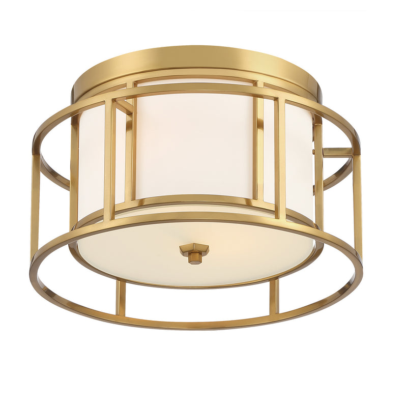 Crystorama 9590-LG Two Light Flush Mount, Luxe Gold