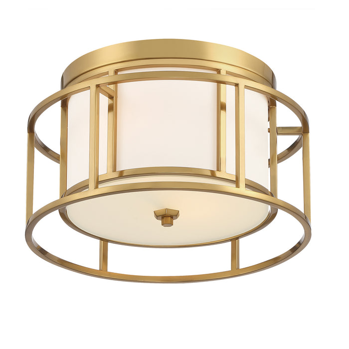 Crystorama 9590-LG Two Light Flush Mount, Luxe Gold