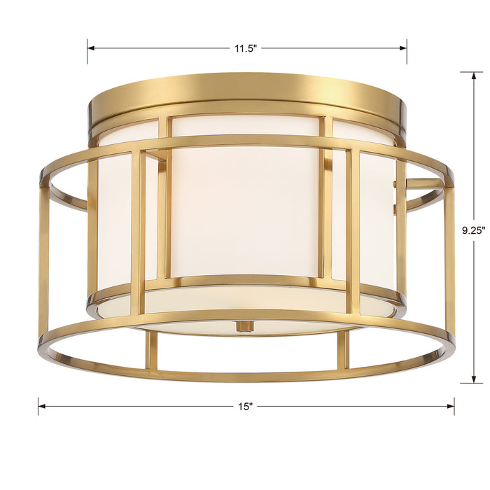 Crystorama 9590-LG Two Light Flush Mount, Luxe Gold