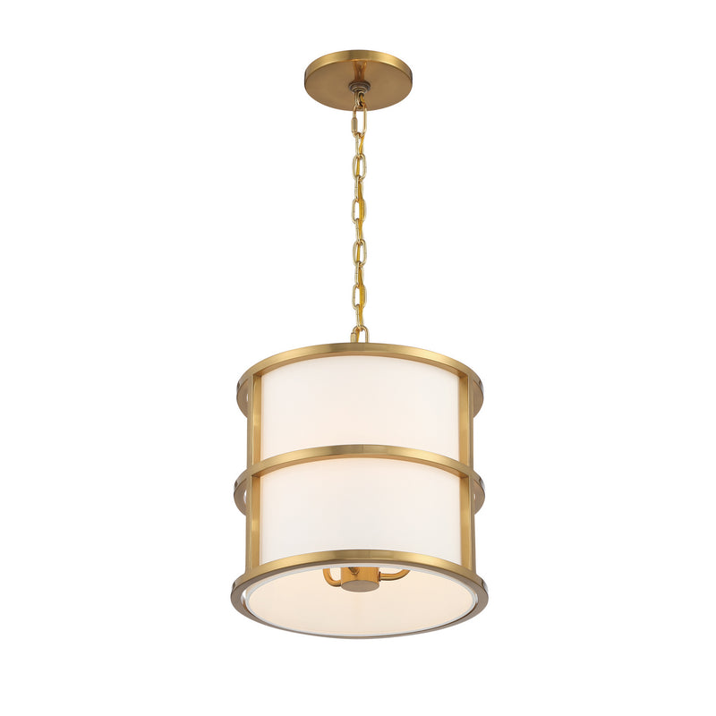 Crystorama 9593-LG Three Light Pendant, Luxe Gold