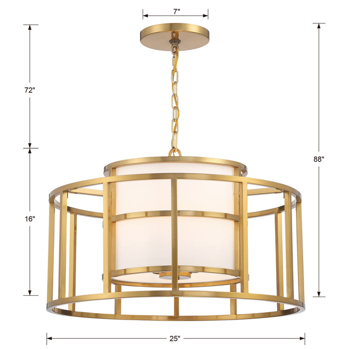 Crystorama 9595-LG Five Light Chandelier, Luxe Gold