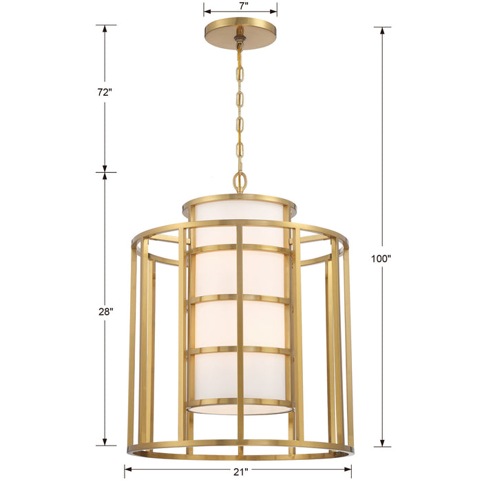 Crystorama 9597-LG Six Light Chandelier, Luxe Gold