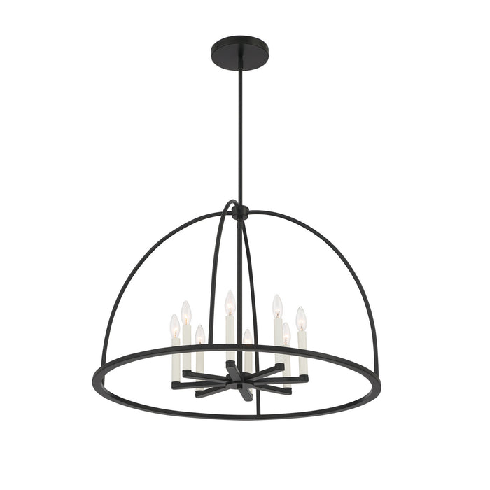 Crystorama ABB-3008-BK Eight Light Chandelier, Black