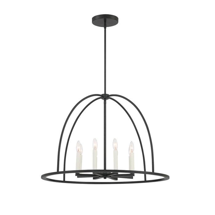 Crystorama ABB-3008-BK Eight Light Chandelier, Black
