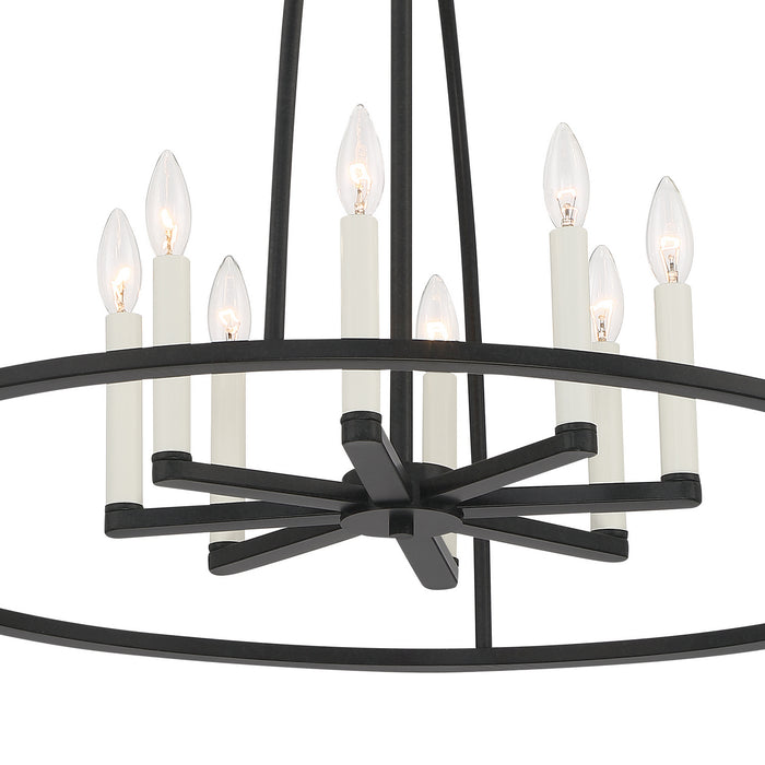 Crystorama ABB-3008-BK Eight Light Chandelier, Black