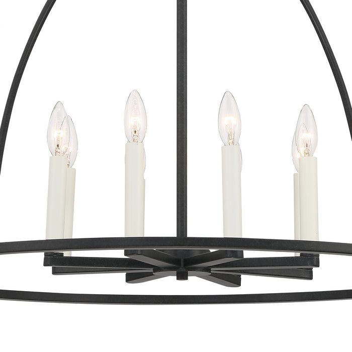 Crystorama ABB-3008-BK Eight Light Chandelier, Black