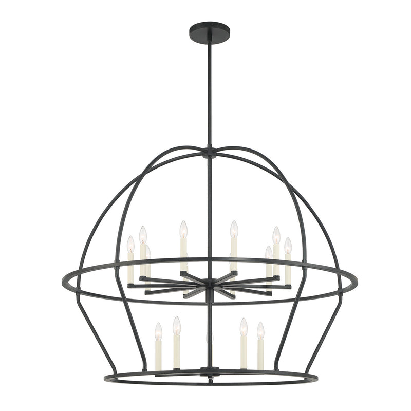Crystorama ABB-3029-BK 15 Light Chandelier, Black