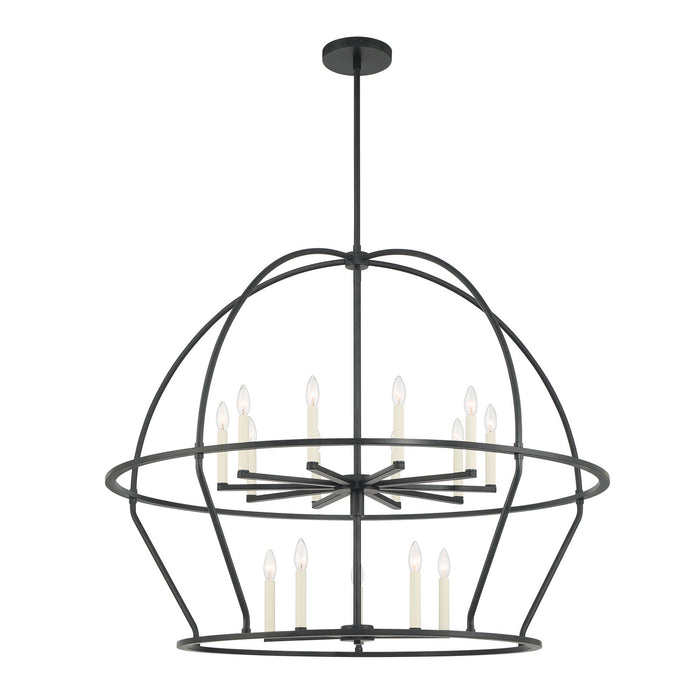 Crystorama ABB-3029-BK 15 Light Chandelier, Black
