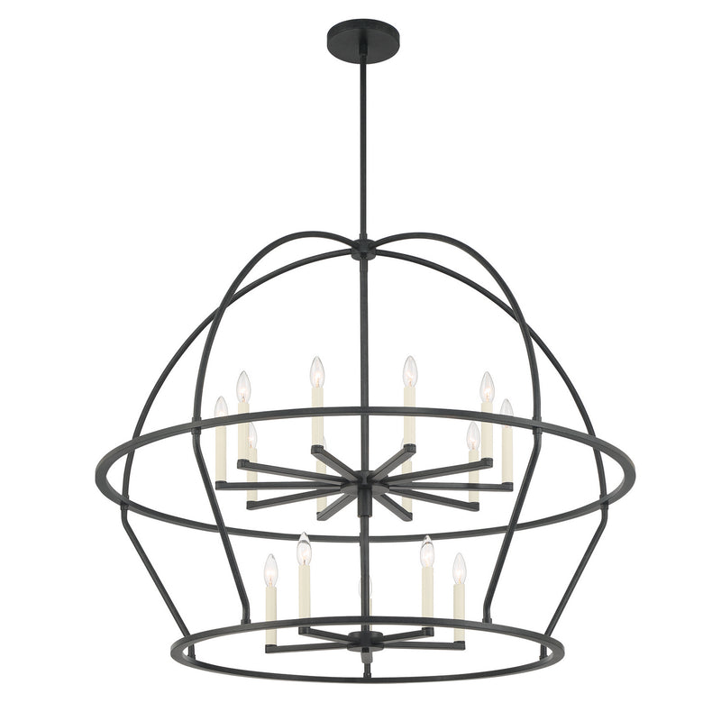 Crystorama ABB-3029-BK 15 Light Chandelier, Black