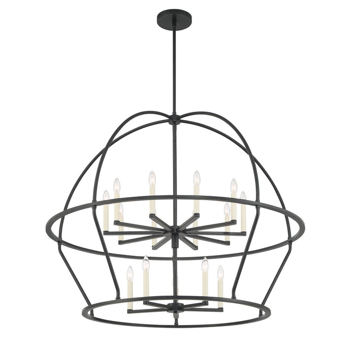 Crystorama ABB-3029-BK 15 Light Chandelier, Black