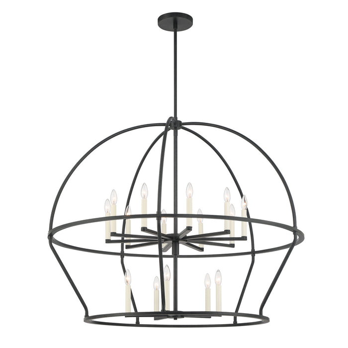 Crystorama ABB-3029-BK 15 Light Chandelier, Black