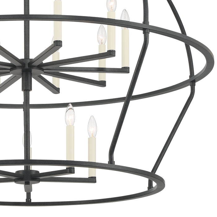 Crystorama ABB-3029-BK 15 Light Chandelier, Black
