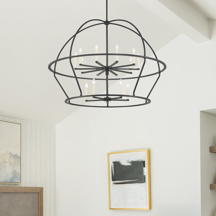 Crystorama ABB-3029-BK 15 Light Chandelier, Black