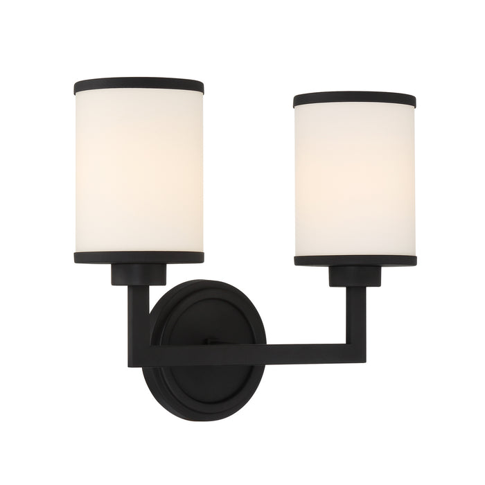Crystorama BRY-8002-BF Two Light Wall Sconce, Black Forged