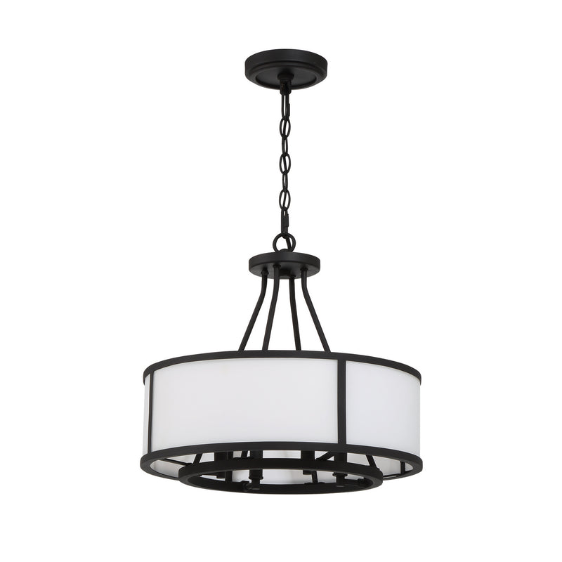 Crystorama BRY-8004-BF Four Light Chandelier, Black Forged