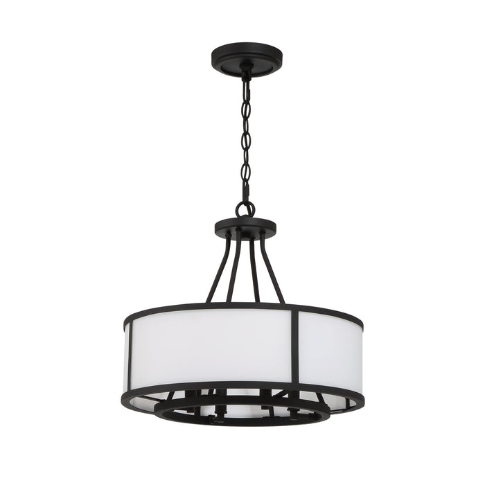 Crystorama BRY-8004-BF Four Light Chandelier, Black Forged