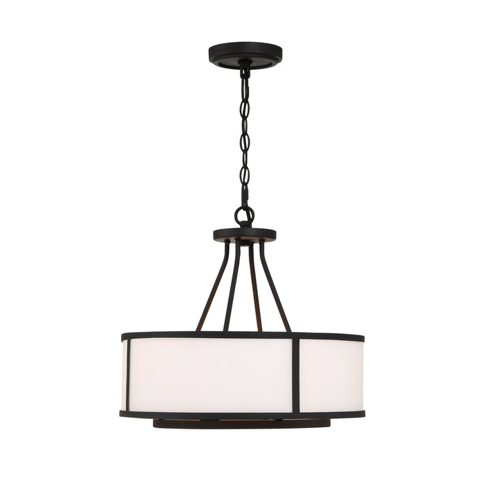 Crystorama BRY-8004-BF Four Light Chandelier, Black Forged
