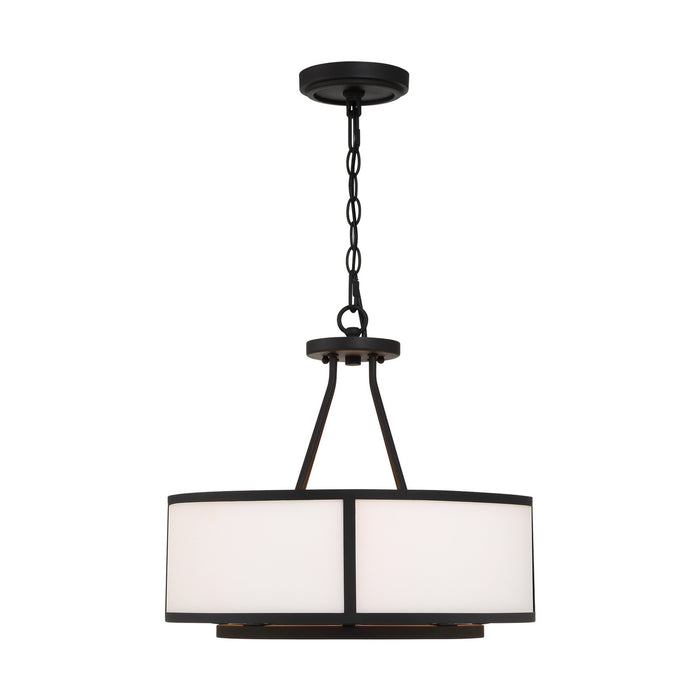 Crystorama BRY-8004-BF Four Light Chandelier, Black Forged