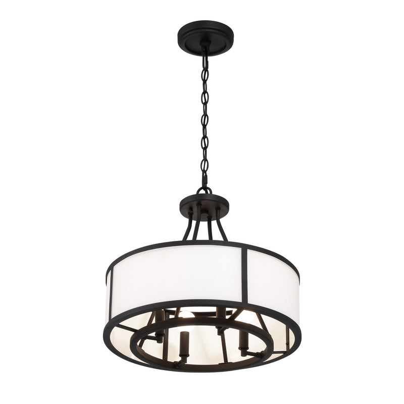 Crystorama BRY-8004-BF Four Light Chandelier, Black Forged