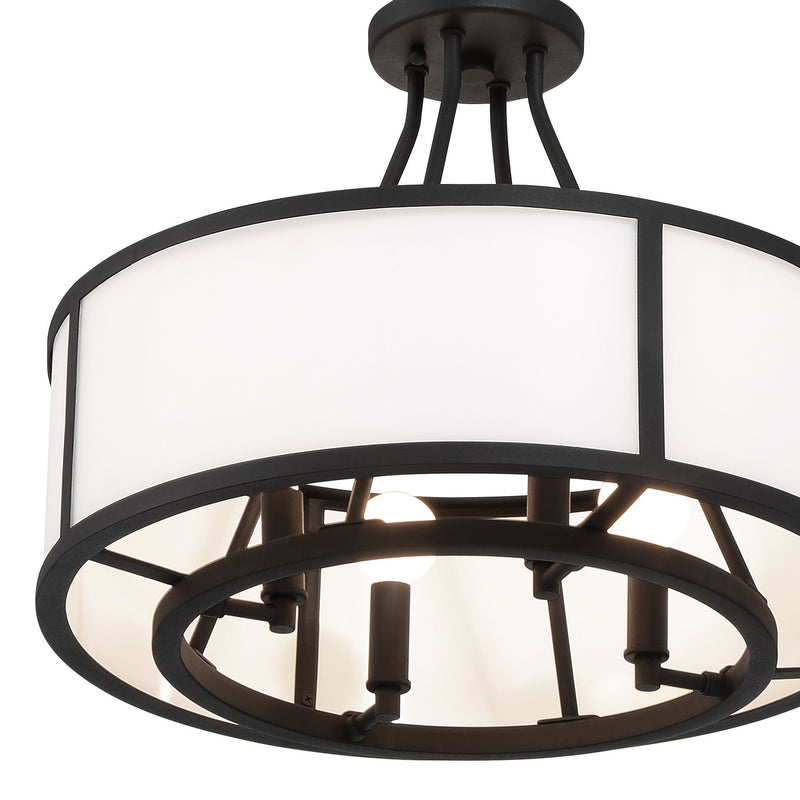 Crystorama BRY-8004-BF Four Light Chandelier, Black Forged