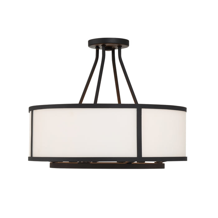 Crystorama BRY-8004-BF_CEILING Four Light Semi Flush Mount, Black Forged