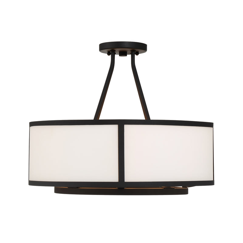 Crystorama BRY-8004-BF_CEILING Four Light Semi Flush Mount, Black Forged