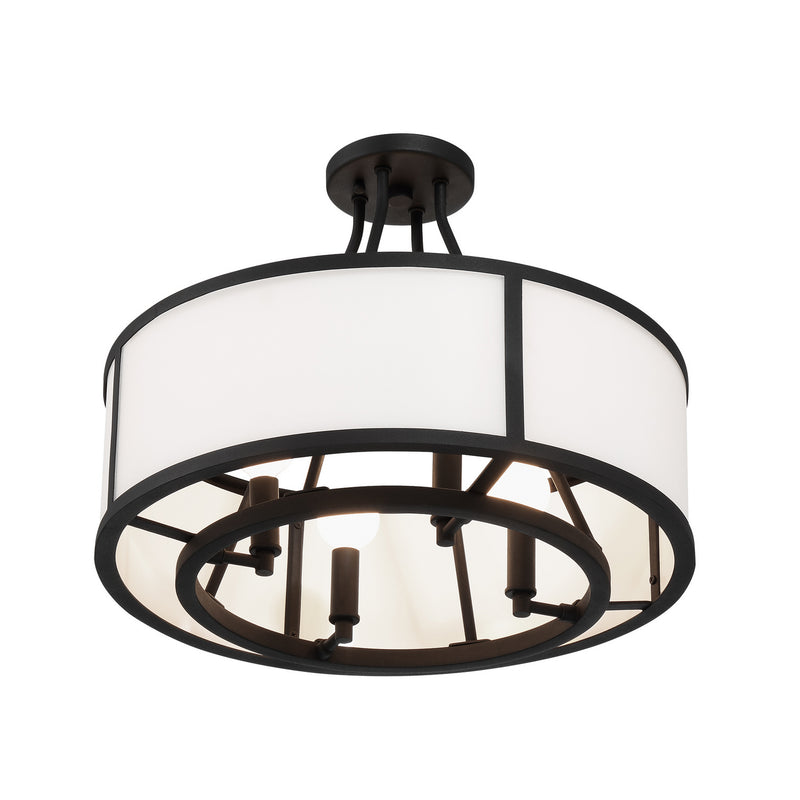 Crystorama BRY-8004-BF_CEILING Four Light Semi Flush Mount, Black Forged
