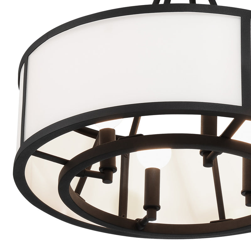Crystorama BRY-8004-BF_CEILING Four Light Semi Flush Mount, Black Forged