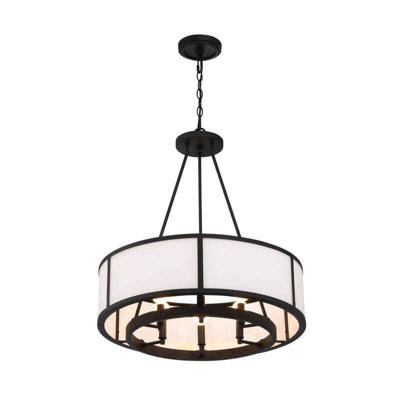 Crystorama BRY-8006-BF Six Light Chandelier, Black Forged