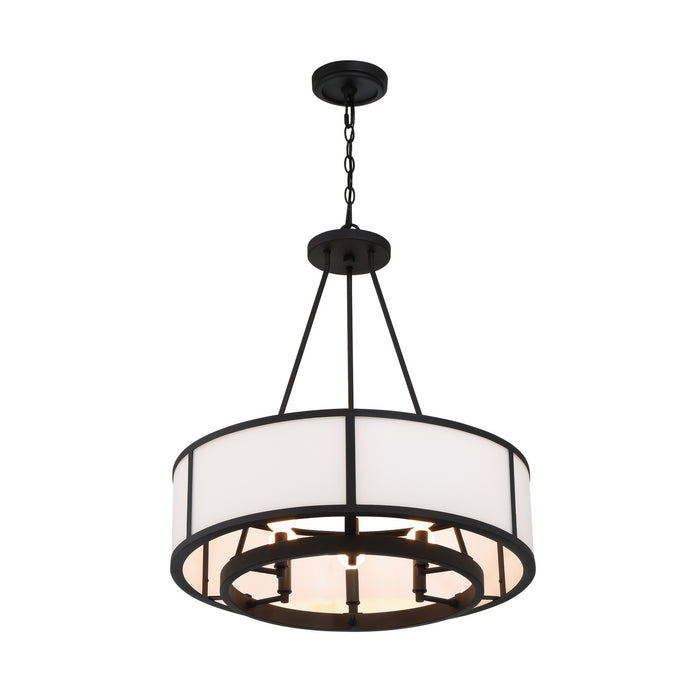 Crystorama BRY-8006-BF Six Light Chandelier, Black Forged