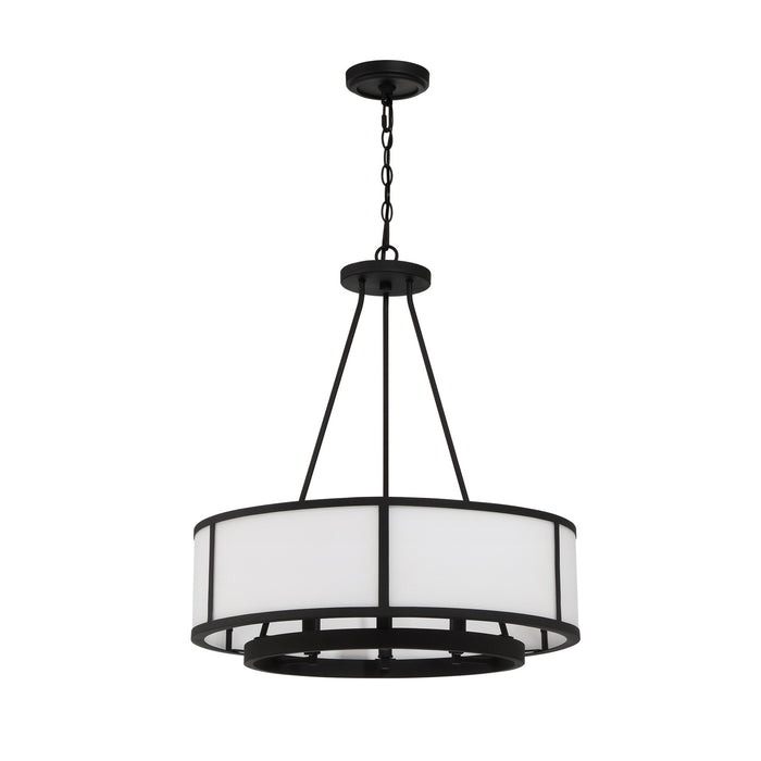 Crystorama BRY-8006-BF Six Light Chandelier, Black Forged