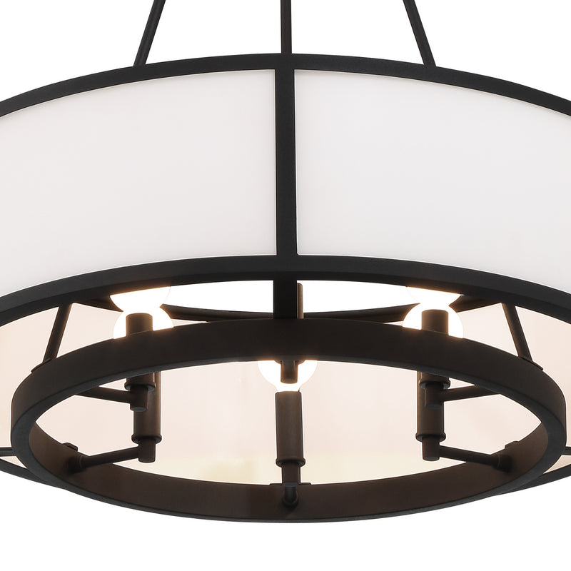Crystorama BRY-8006-BF Six Light Chandelier, Black Forged