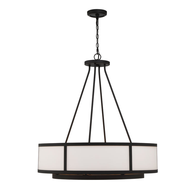 Crystorama BRY-8008-BF Eight Light Chandelier, Black Forged