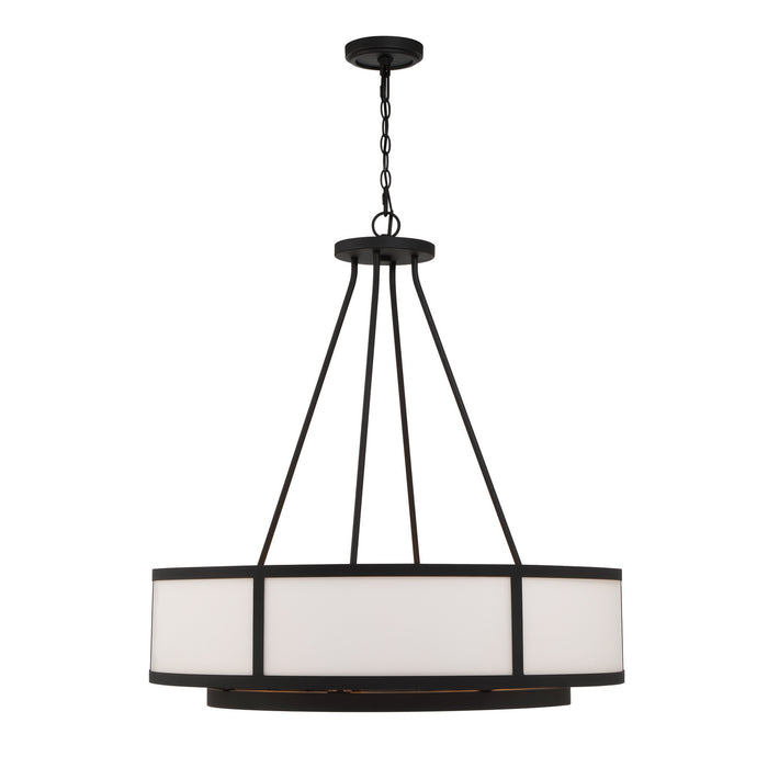 Crystorama BRY-8008-BF Eight Light Chandelier, Black Forged