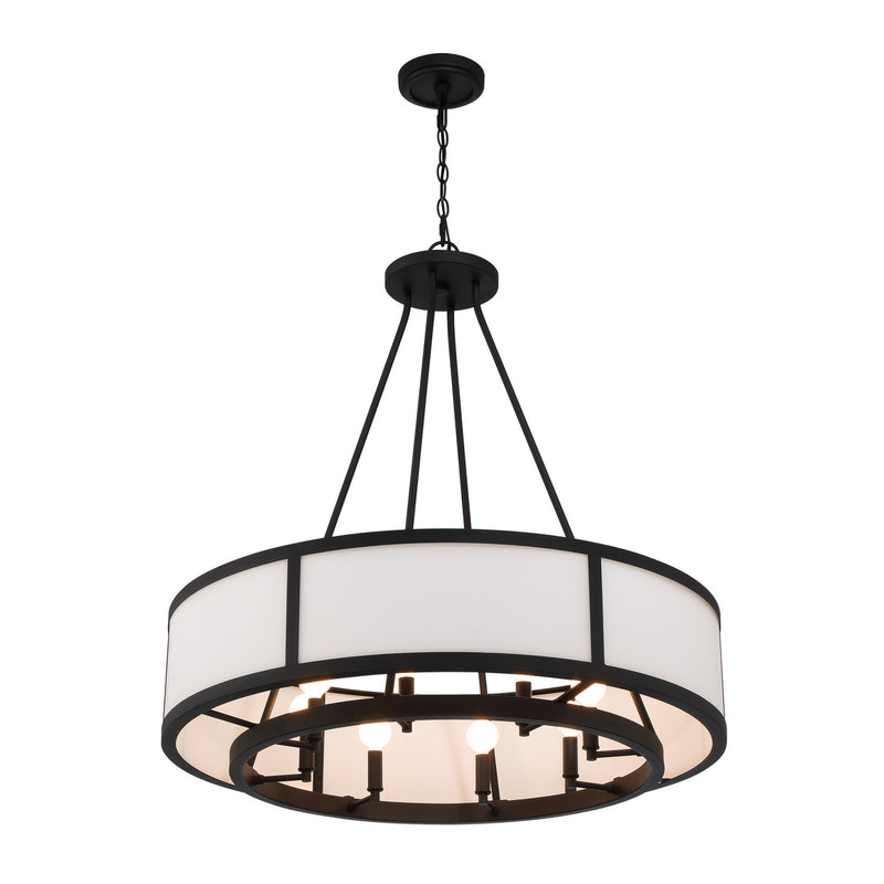 Crystorama BRY-8008-BF Eight Light Chandelier, Black Forged