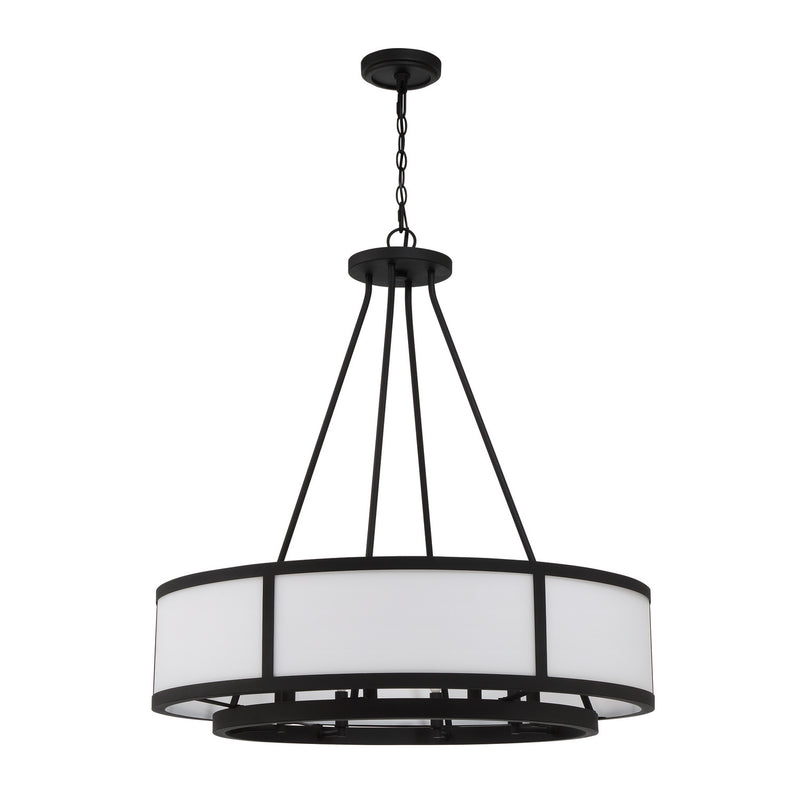 Crystorama BRY-8008-BF Eight Light Chandelier, Black Forged