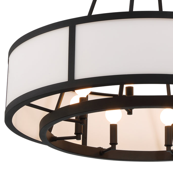 Crystorama BRY-8008-BF Eight Light Chandelier, Black Forged