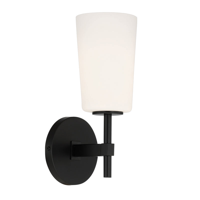 Crystorama COL-101-BK One Light Wall Sconce, Black