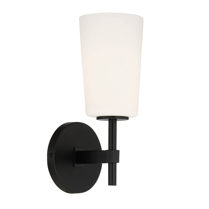 Crystorama COL-101-BK One Light Wall Sconce, Black
