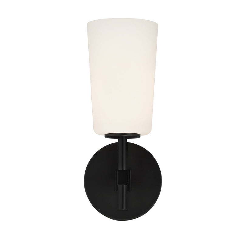 Crystorama COL-101-BK One Light Wall Sconce, Black
