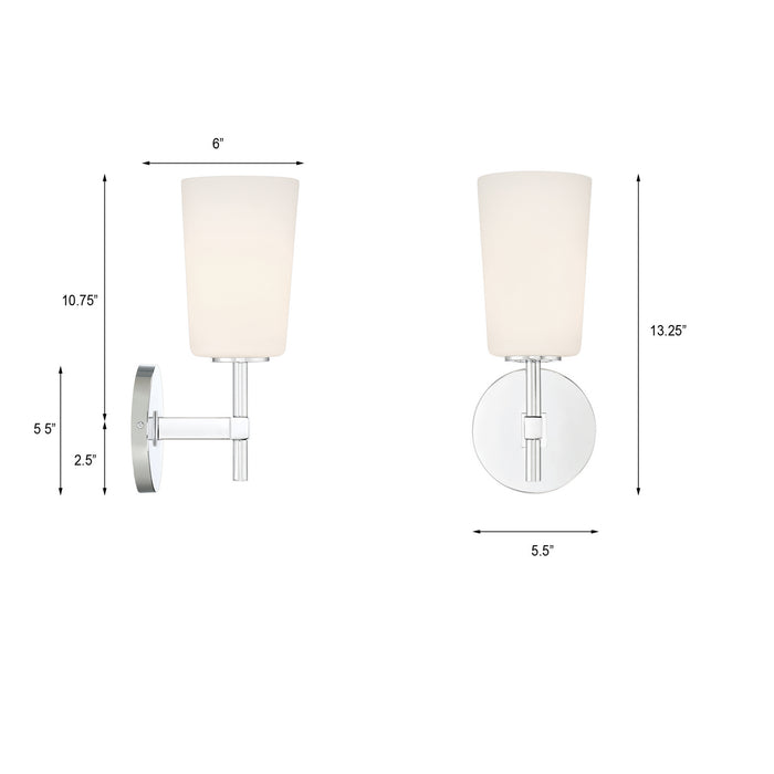 Crystorama COL-101-CH One Light Wall Sconce, Polished Chrome