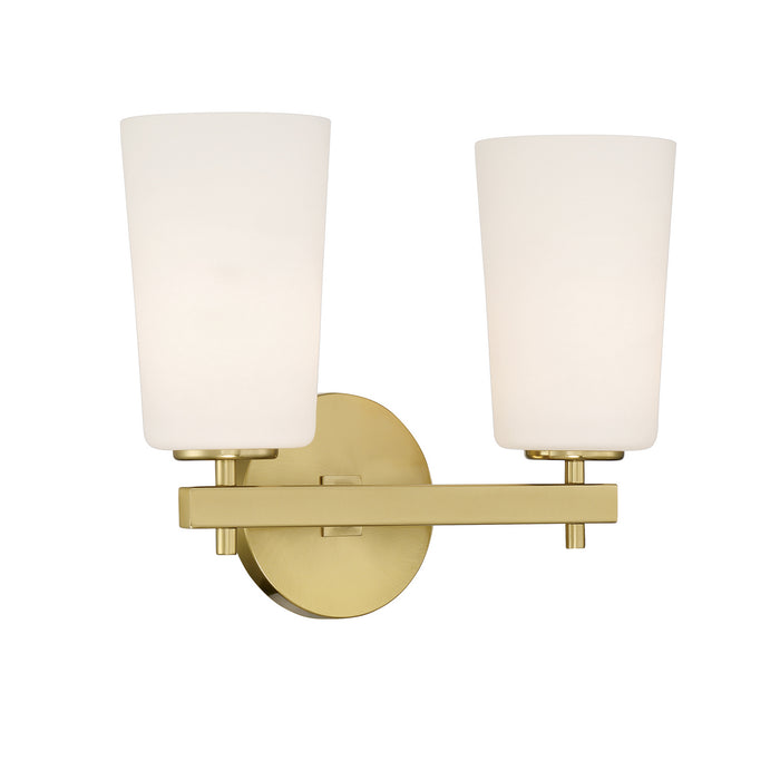 Crystorama COL-102-AG Two Light Wall Sconce, Aged Brass