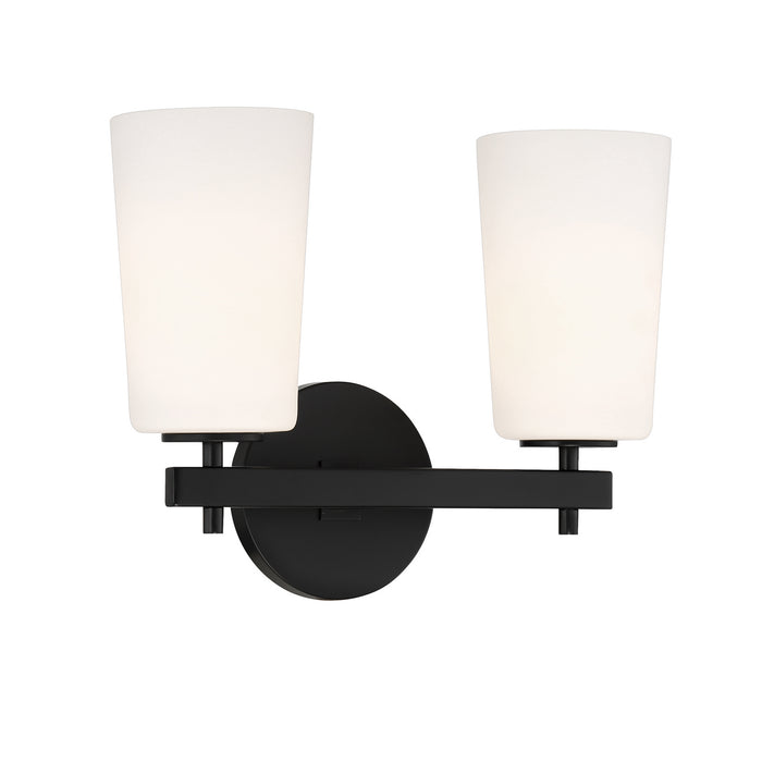 Crystorama COL-102-BK Two Light Wall Sconce, Black